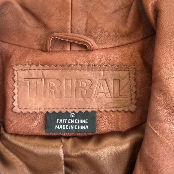Tribal Women's Rust/Brown Leather Jacket - Picture 2 of 6